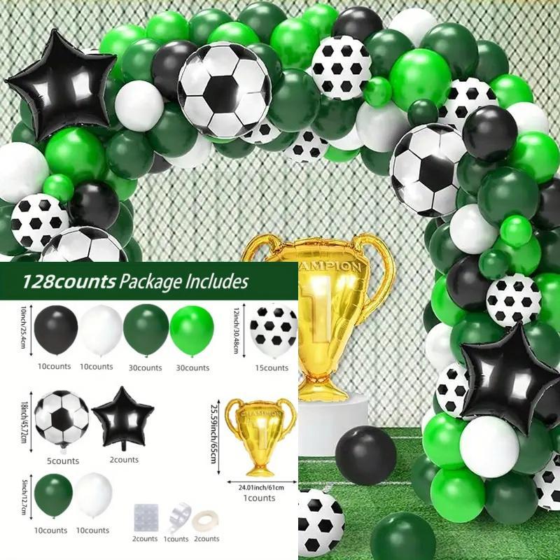 Football Themed Balloon Arch Kit, 128pcs set Mixed Color Balloon Garland Kit, Atmosphere Scene Layout Decoration Supplies for Birthday Party Graduation