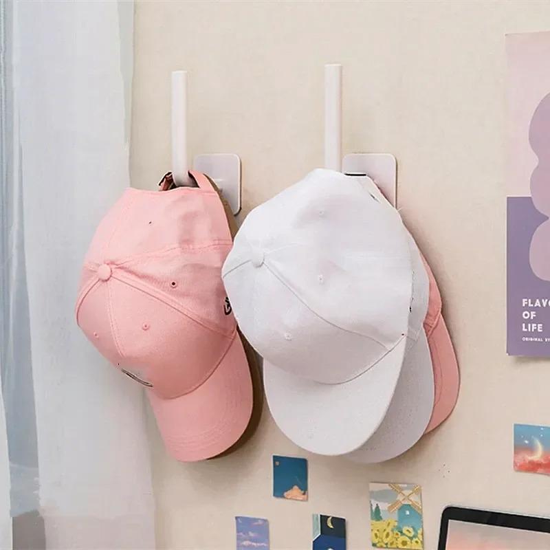 Wall Mounted Hat Hook, 2 Counts Baseball Cap Storage Hook, Hat Organizer, Home Organizer for Living Room Bedroom Bathroom Door Closet, Home Supplies