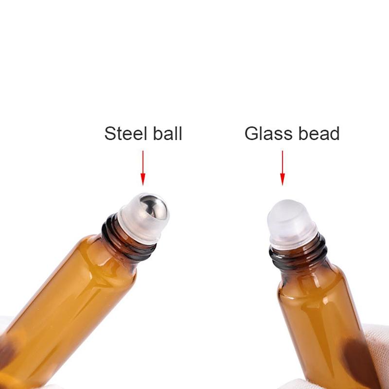 Glass Bottle with Ball (1 Set), Empty Aromatherapy Bottle, Refillable Perfume Bottle for Home & Travel