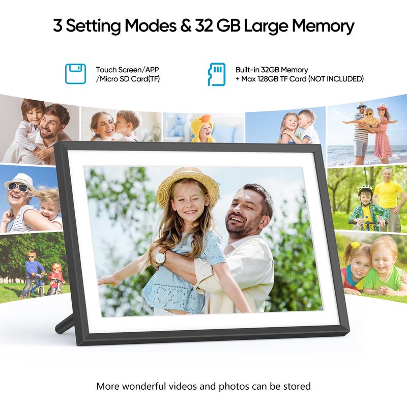 ARZOPA Frameo Digital Picture Frame 10.1 Inch Smart WiFi Digital Photo Frame 32GB with 1280x800 IPS Touch Screen, Auto-Rotate and Slideshow, Easy Setup to Share Photos Or Videos from Anywhere Anytime Thanksgiving & Christmas Gift Ideas