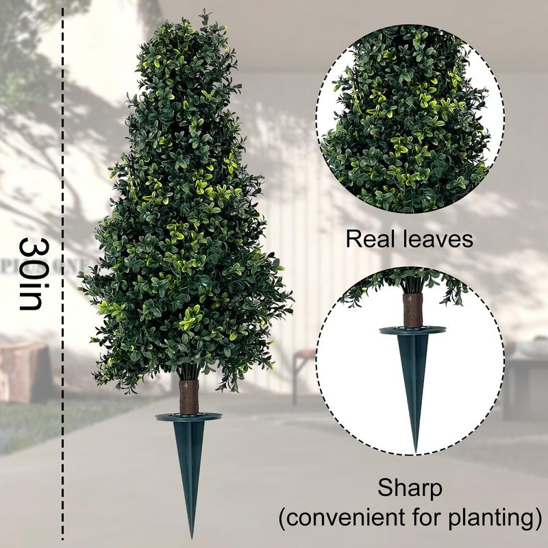 2-piece Set Of Artificial Boxwood Trees, Artificial Shrubs, 2 Packs Of Fake Trees, Indoor And Outdoor Home Decoration, Outdoor Artificial Plants, Artificial Greening Set, 30 Inches, With Needles. Decorative Nature Ornaments