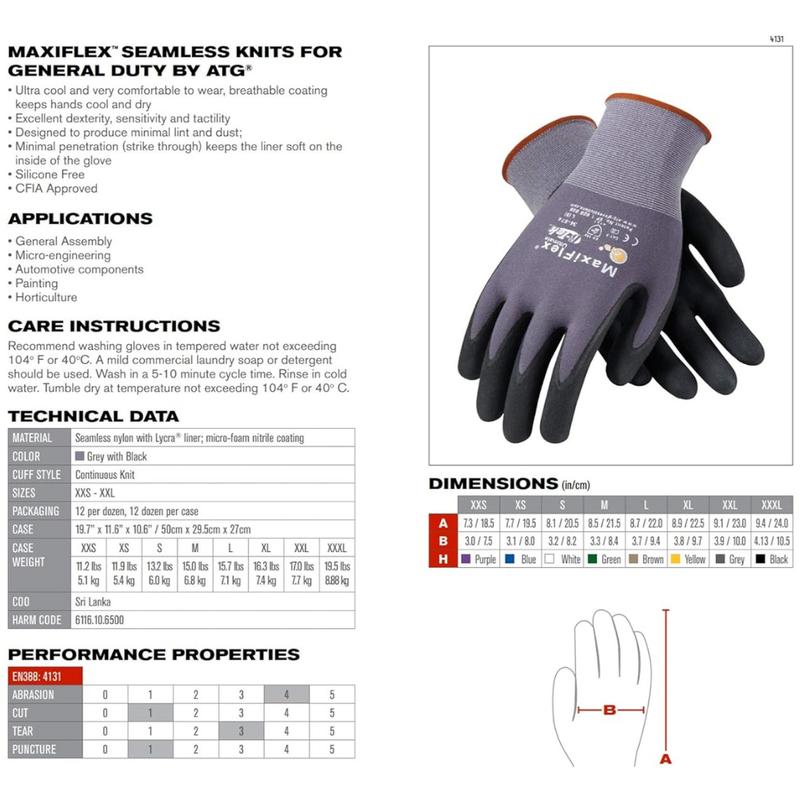 MaxiFlex Pro Grip Gloves 34- 874 (12-Pack) | Nitrile Coated Work Gloves For Precision Tasks, Heavy-Duty Work & Industrial Jobs in Spain Cleaning