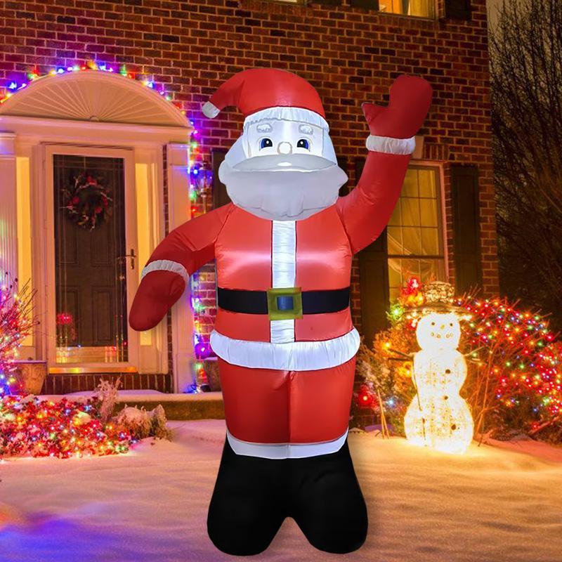 Inflatable Santa Claus Decoration, 1 Count Outdoor Garden Decoration with LED Light, Christmas Party Gift, Festive & Party Supplies