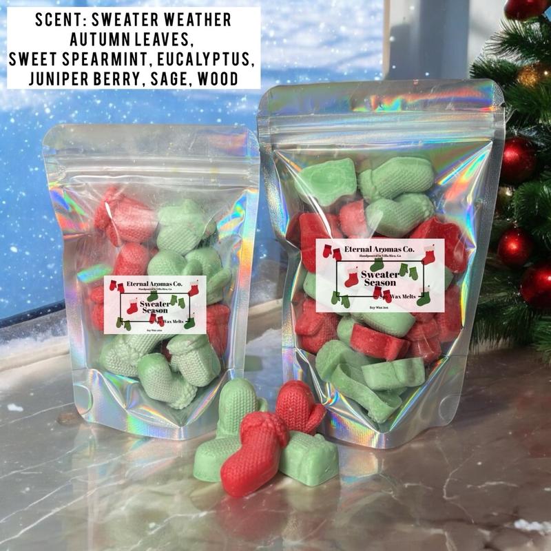 Sweater Season Wax Melts | Mitten Wax Melts | Stocking Wax Melts | Sweater Weather Wax Melts | Soy Wax Melts | Candle Decor Decoration Freshener Ornaments