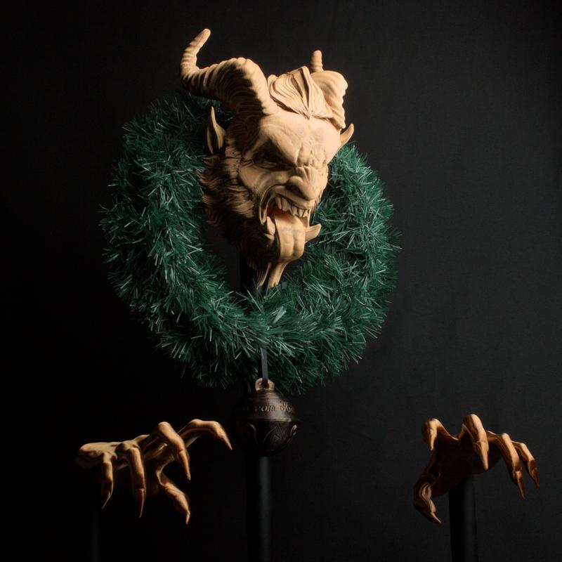 Wall Mounted Krampus Head – Unleash the Darkness of the Holidays