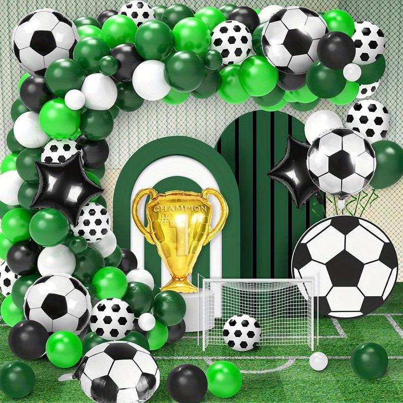 Football Themed Balloon Arch Kit, 128pcs set Mixed Color Balloon Garland Kit, Atmosphere Scene Layout Decoration Supplies for Birthday Party Graduation