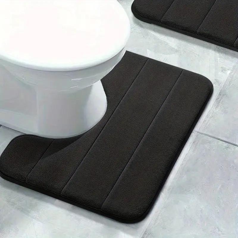 Bathroom Mat Set, 3counts set Non-slip Bath Mat, Soft Absorbent Bathroom Floor Mat, Bathroom Rug, Washable U-shaped Toilet Mat, Home Decor Floor Mat, Summer for Gift, Fall Decor