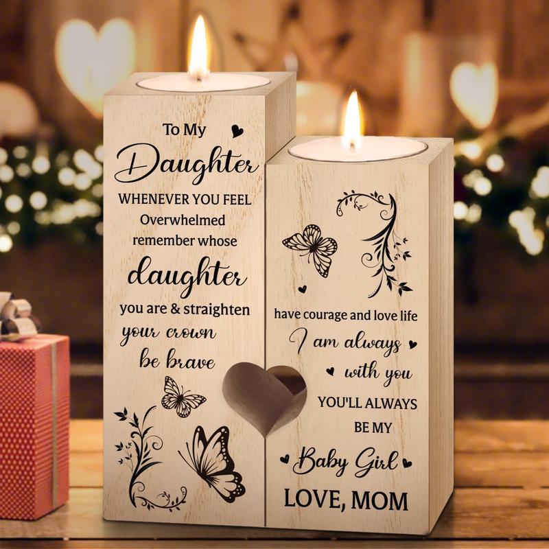 Daughter Gifts for Mothers Day - To My Daughter Candle Holders, Daughter Gifts from Mom, Birthday Gifts for Daughter, Idea Daughter Gifts for Christmas Mother's Day Graduation Wedding Gifts