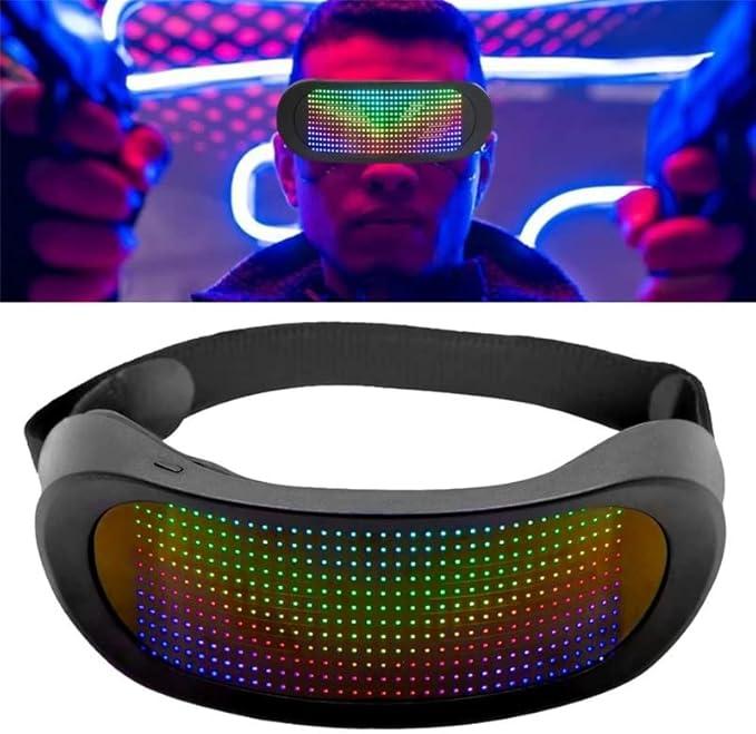 Full Colour Shinny Mask Glasses Visors with 432 RGB LEDs for Halloween Costume Display Messages and Animations,Party accessories