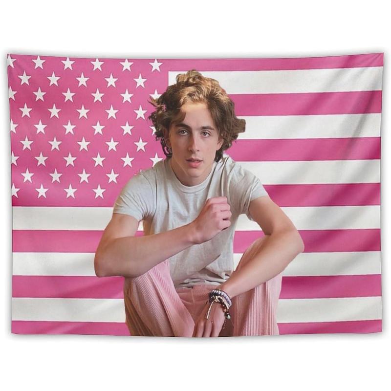 American Timothee Flag Tapestry Chalamet Poster Suitable for College Dormitories, Bridal Chambers, Living Rooms, Dormitories, Background Decorations, National Flag Gifts Merch