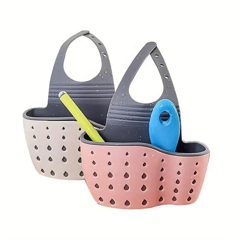 Multifunctional Sink Hanging Drain Storage Basket, Faucet Sponge Holder, Kitchen Storage Basket