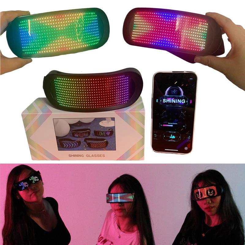 Full Colour Shinny Mask Glasses Visors with 432 RGB LEDs for Halloween Costume Display Messages and Animations,Party accessories