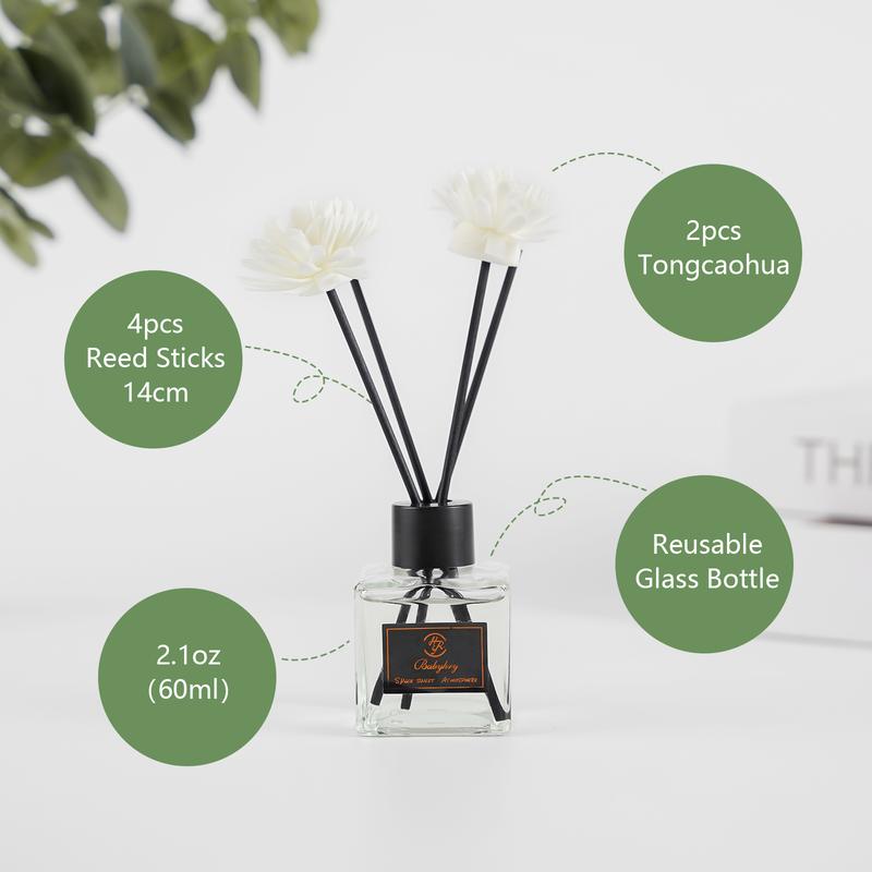 8 scents!good deal!  BABYHRY Home Reed Diffuser for Bathroom, Living Room, Office Home Fragrance, (60ml 2.1 fl oz per pack) with 4 aromatherapy sticks and 2 fennel flowers Gift Scent Scent Freshener Scent  Home Fragrance  Aroma Freshener Christmas Scented