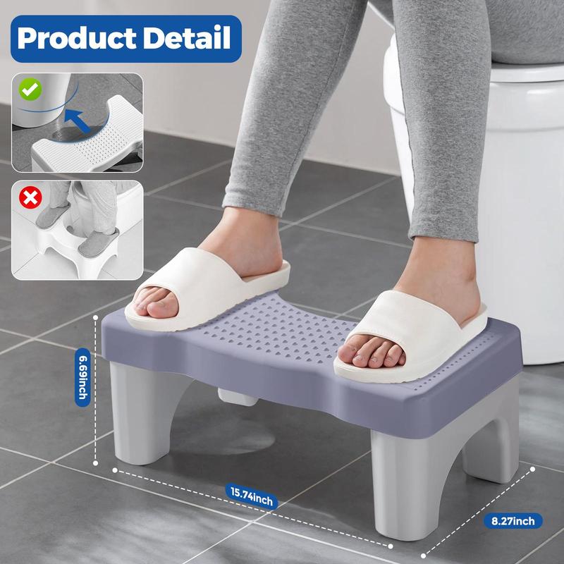 [LIMITED TIME DEAL] Ergonomic Toilet Stool - Portable Poop Stool, Dual Non-Slip, Strong Weighted Construction, Squatting Potty for Adults & Kids