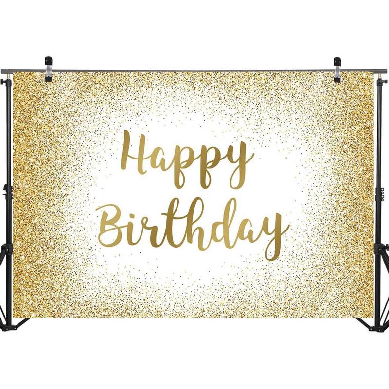 Happy Birthday Background Banner, Glitter Happy Birthday Photo Backdrop, Birthday Party Photo Props, Party Decorations