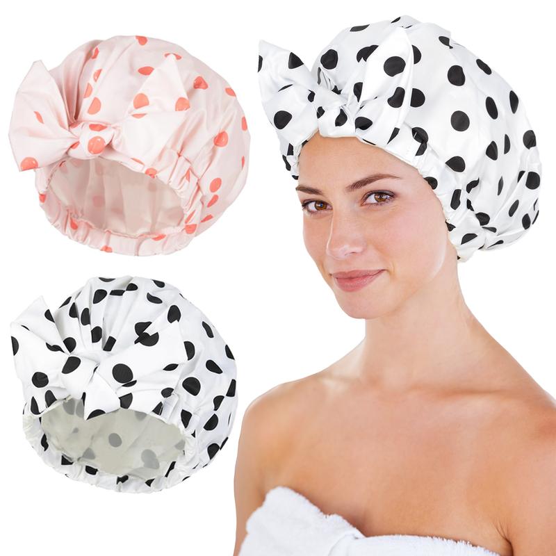 Luvruitaky Shower Caps for Women Reusable Waterproof Hair Cap for Shower