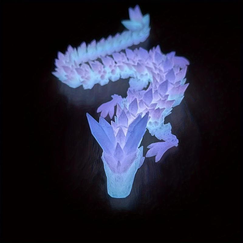 3D Printed Luminous Artificial Crystal Dragon Statue, 1 Count 3D Printed Glow in The Dark Dragon Sculpture Decor Figurine, Decorative Ornament for Home Office Party