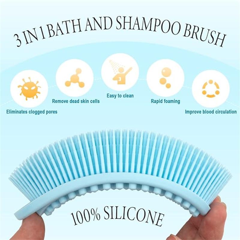 Silicone Body Scrubber, Exfoliating Body Scrubber Soft Silicone Loofah Body Scrubber Fit for Sensitive and All Kinds of Skin Clean and Sanitary Brush Shower