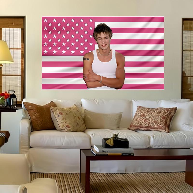 Art tapestry Chad Michael wall hanging national pink murray american flag poster blanket suitable for college dorm cave bedroom living room pink flags for bedroom merch fan gift Decor Curtain