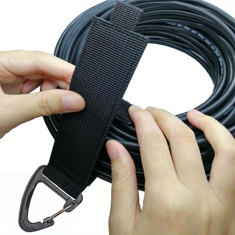 Storage Strap with Triangular Buckle, 6 Counts Hook & Loop Cord Organizer Hanger, Wall Mounted Cable, Wire, Rope, Hose Holder for Home, Garage, Workshop Organization