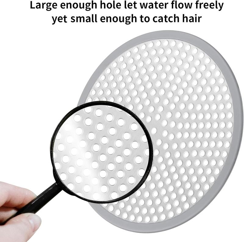 Shower Drain Hair Catcher - 2 count 4.72 Shower Stall Sink Drain Cover Strainer, Stainless Steel Bathtub Hair  Stopper, Bathroom Floor Drain Hair Filter Screen Protector with Silicone Rim