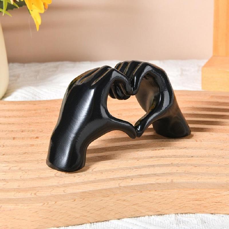 Hand Shaped Design Resin Ornament, 1 Count Modern Couple Themed Desktop Decoration, Home Decor Supplies for Living Room Bedroom Office