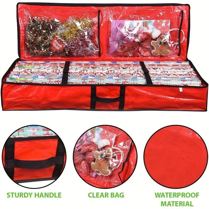 Gift Wrapping Paper Organizer, 1 Count Christmas Gift Wrapping Paper Storage Container, Holiday Accessories Under The Bed Storage Bag