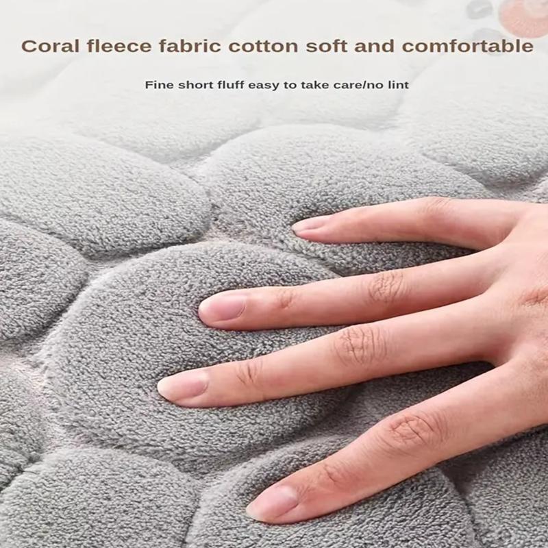 1pc Super Absorbent Memory Foam Bath Rug - Coral velvet, non-slip, quick-drying, machine washable. Soft home mat.