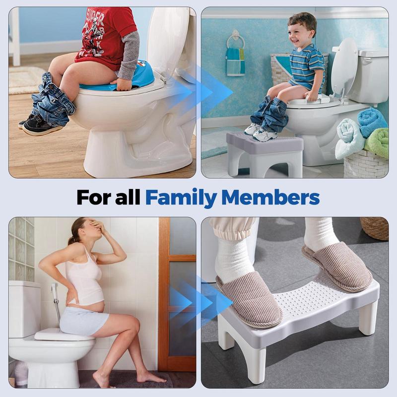 [LIMITED TIME DEAL] Ergonomic Toilet Stool - Portable Poop Stool, Dual Non-Slip, Strong Weighted Construction, Squatting Potty for Adults & Kids