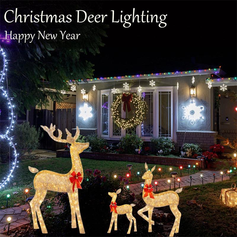 Lighted Christmas Deer Sleigh Outdoor Yard Decoration Winter Decoration For Front Yards New Fashion And Simple Furnishings 2024