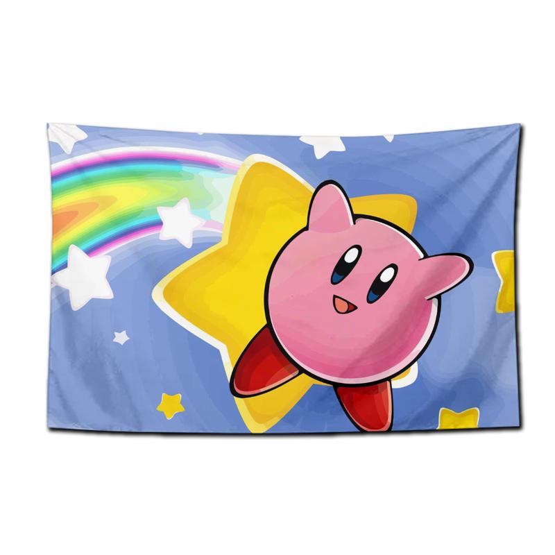 Cartoon Pink Kirbys Tapestry Decorations for Girls Bedroom Wall Art Home Hanging Accessories Decor