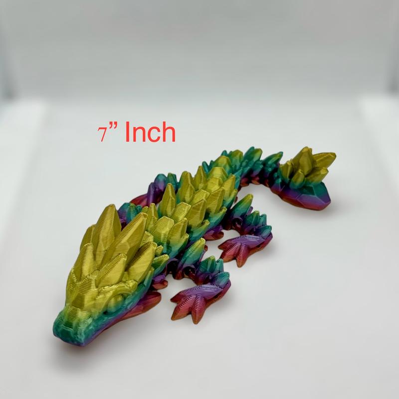 3D Printed Articulated Gemstone Dragon, Different sizes Available, Rainbow Colors Available Decor Gift Lover