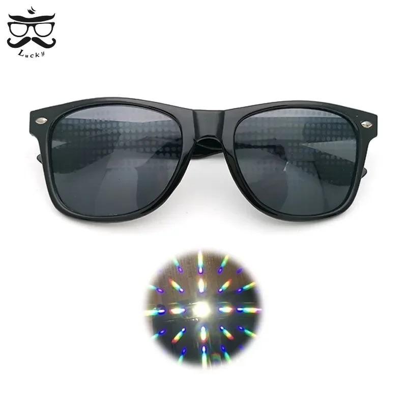 Funny Sunglasses Fireworks Glasses Diffraction Glasses Hearts Special Effects Optical Mirrors Dance Party Light Show Sunglasses, Hot Selling