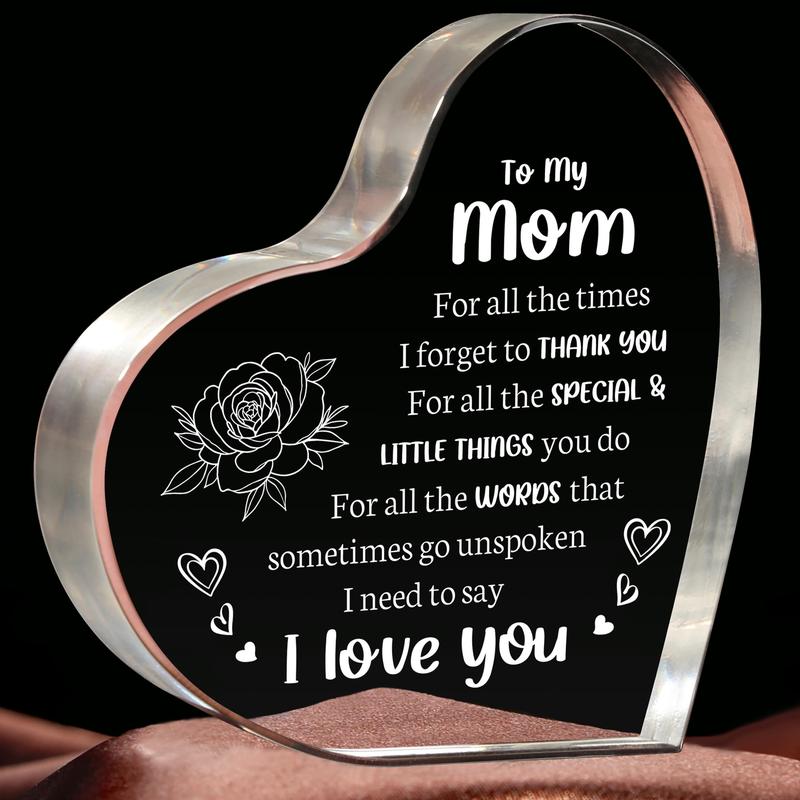 Gifts for Mom, Mom Christmas Gifts - Acrylic Keepsake 3.9x3.9 Inch - I Love You Mom Birthday Gifts from Son - Best Mothers Day Valentines Day Gifts for Mom mini toy