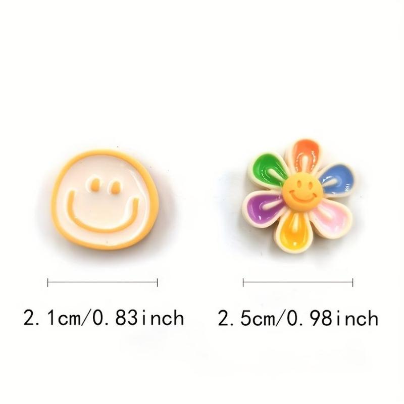 Random Color Happy Face Design Fridge Magnet for Room Decor, 10pcs Cute Whiteboard Magnet, Kitchen Decor Ideas, Cartoon Round Fridge Magnet for Summer Home Decor