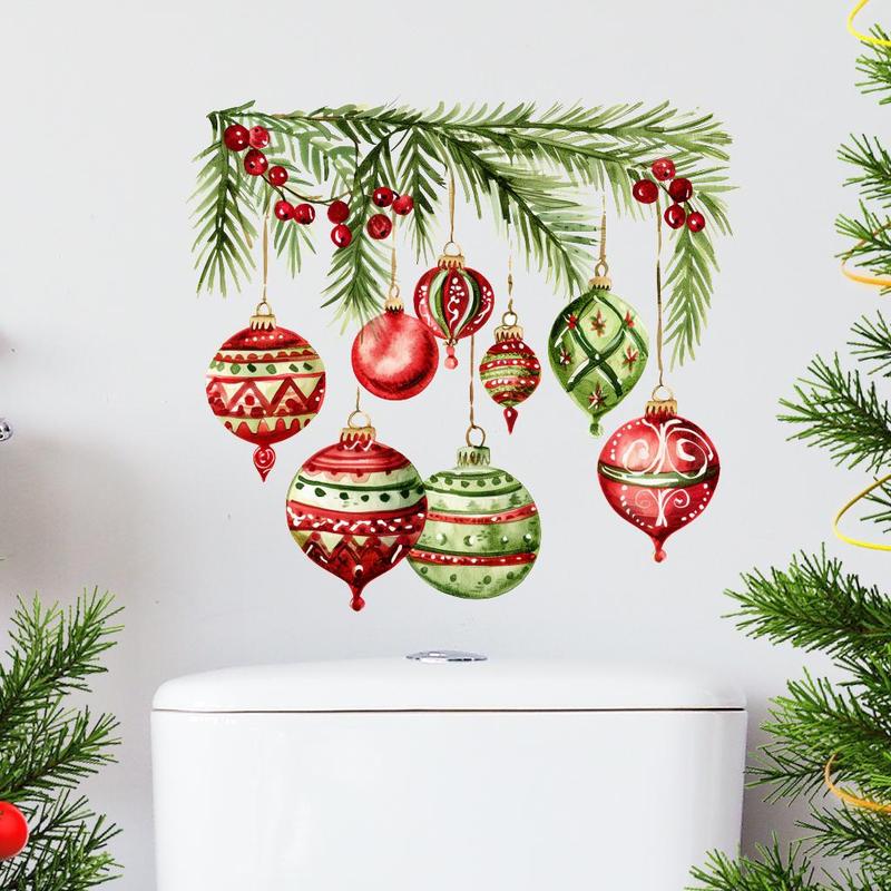 Christmas Themed Toilet Sticker, 1 Count Reusable Waterproof Toilet Lid Decal, Bathroom Decoration Supplies for Home Festival Party