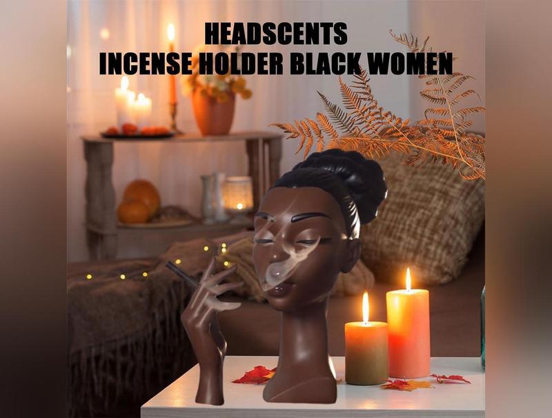 Solange Head Incense Holder for Black Women - Premium Quality Resin Materials