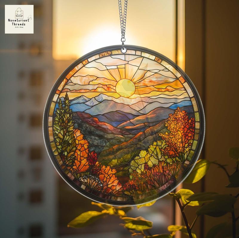 Smoky Mountains Suncatcher, Window Decor Gift for Mothers,Acrylic Window Hangings,Suncatcher Ornament,Home Decor,Birthday Gift for Her