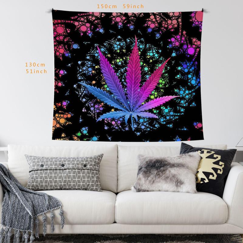 Leaf Pattern Tapestry, Colorful Wall Hanging Blanket, Wall Art Decor for Home Living Room Bedroom