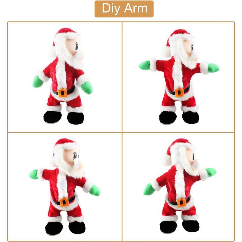 Electric Santa Claus Toy, 1 Count Creative Battery Powered Dancing Santa Claus Plush Toy Excluded Battery, Christmas Decoration for Home Party Festival