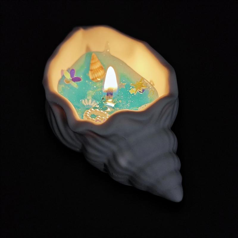 Shell Shaped Scented Candle, 1 Count Creative Design Candle, Seashell Aromatic Candle, Decorative Candle for Home Bedroom, Living Room, Office, Teacher's Day Gift, Coastal-Inspired Home Décor