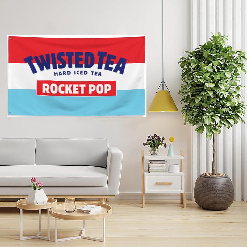 Rocket Pop Twisted Tea 3x5Ft Flags Tapestry for Man Cave Wall Indoor Outdoor Room Decor Bedroom College Dorm Banner with 4 Brass Grommets