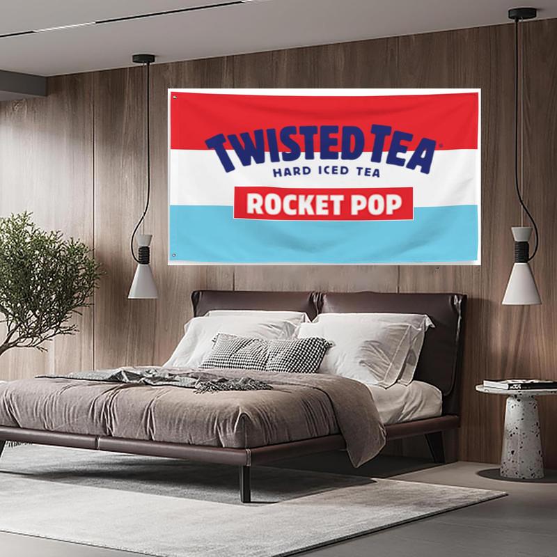 Rocket Pop Twisted Tea 3x5Ft Flags Tapestry for Man Cave Wall Indoor Outdoor Room Decor Bedroom College Dorm Banner with 4 Brass Grommets