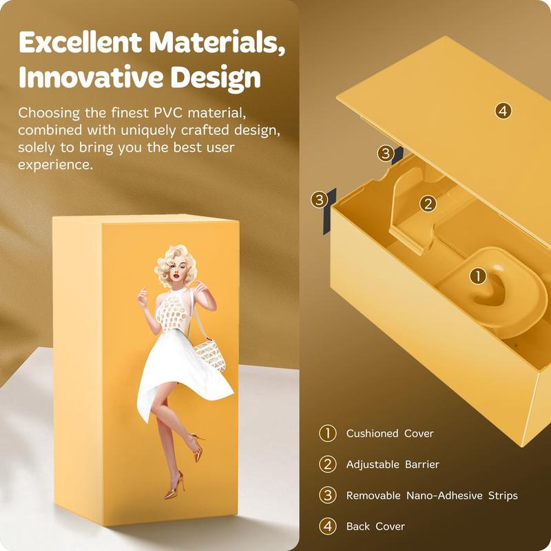 Creative Tissue Boxes Holder, Pulling Skirt Tissue Box, Lady Up Dress Design for Napkins, Office, Bedroom Rectangular Organiser Tissuebox Cover