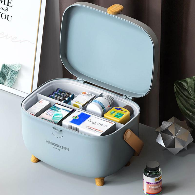 Medical Emergency Kit and Carrying Case 1pc Large Capacity Multi-layer Dust-proof Medicine Storage Box Organiser Installation