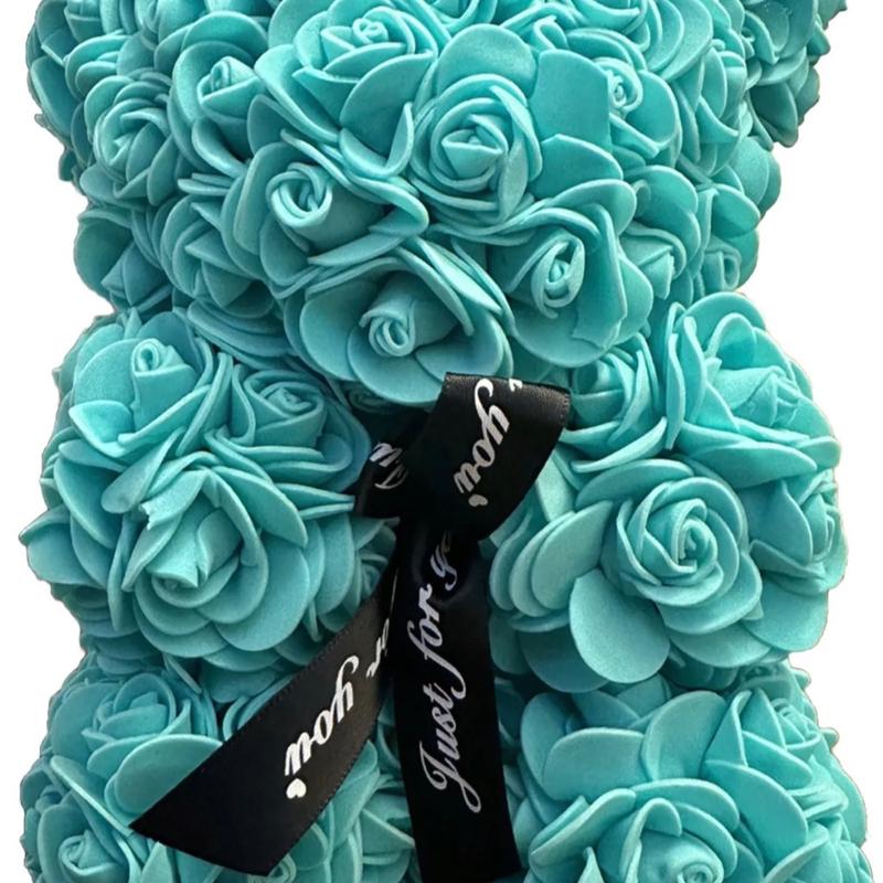 Teal Rose Teddy Bear