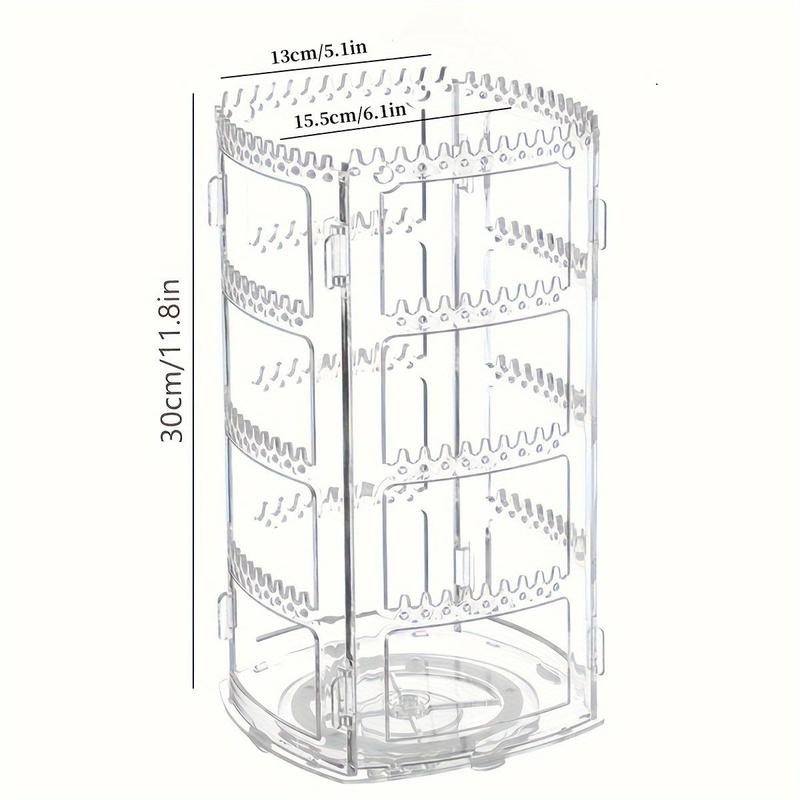 4-layer Jewelry Storage Rack, Summer Stuff Clear Rotatable Jewelry Display Stand, Jewelry Organizer for Earrings, Ear Studs & Necklaces, Vanity Desk Accessories, Jewelry Storage Organizer, Home Room Shop Decor