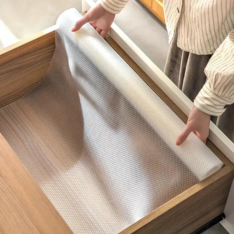 Kitchen Cabinet Liner, 1 Roll Moisture-proof Waterproof Dust-proof Kitchen Cabinet Drawer Liner, Non-slip Fridge Table Paper for Kitchen Cabinets