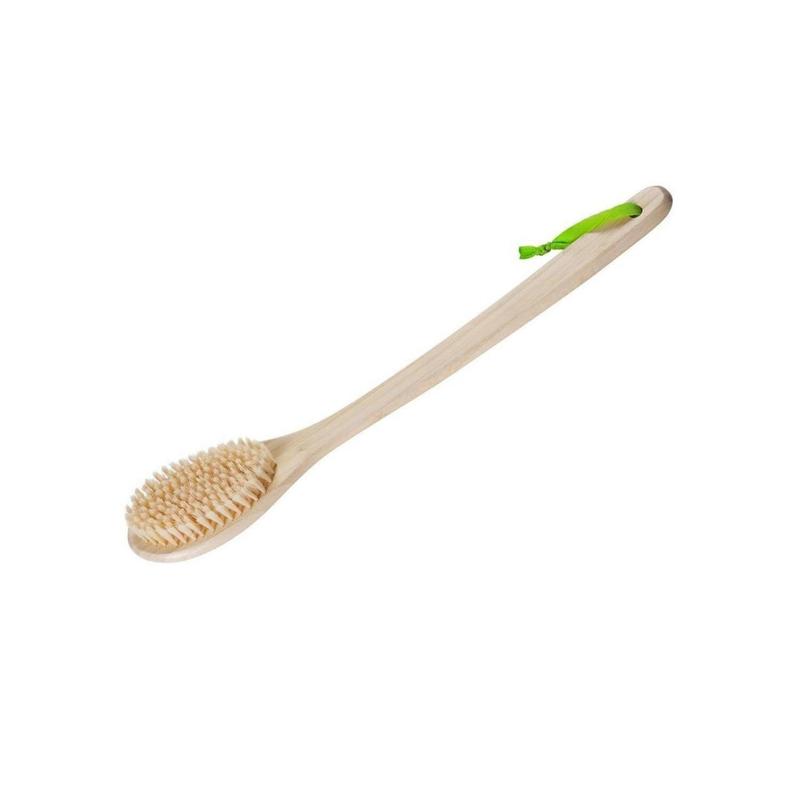 Bristle Bath Brush, Shower Body Brush with Gentle, Stiff Bristles, Long Bamboo Handle, Gently Exfoliating for Back & Body, Stimulates Blood Circulation,  1 Count(Creative Life Pavilion) Accessories