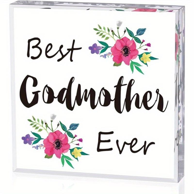 Godmother Gift from Godchild Thanks for Being My Godmother Heart Acrylic Keepsake Inspirational Gift Idea for Godmother's Birthday Mother's Day (Peony)